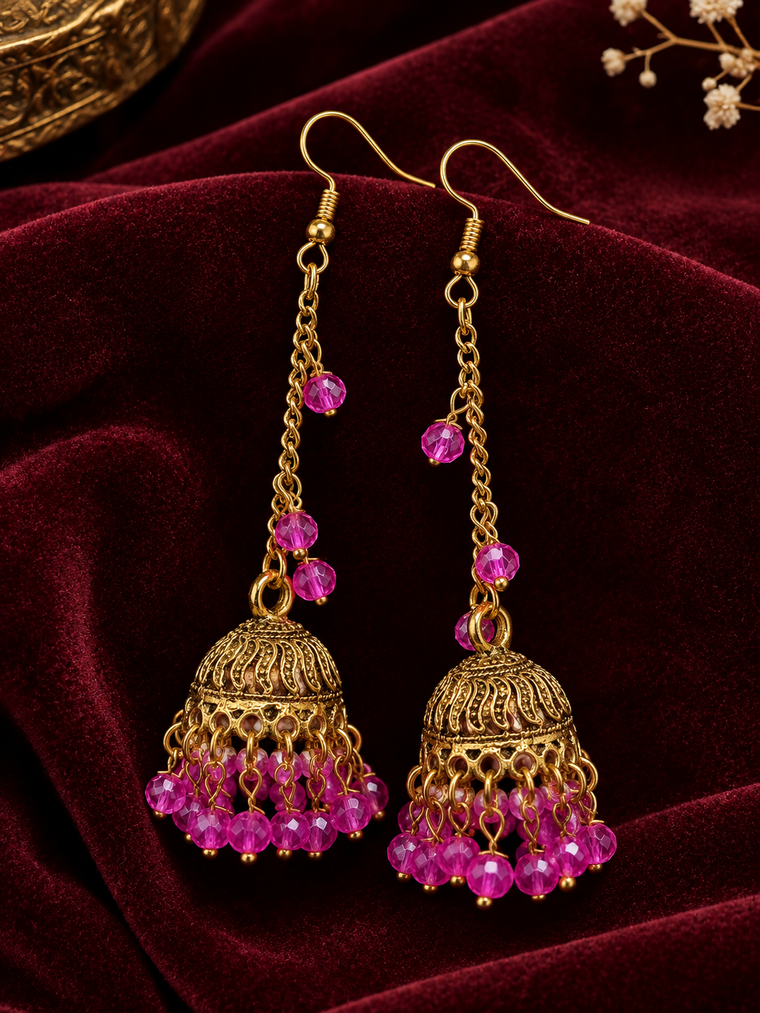 Jhumka Earrings — Apple Green