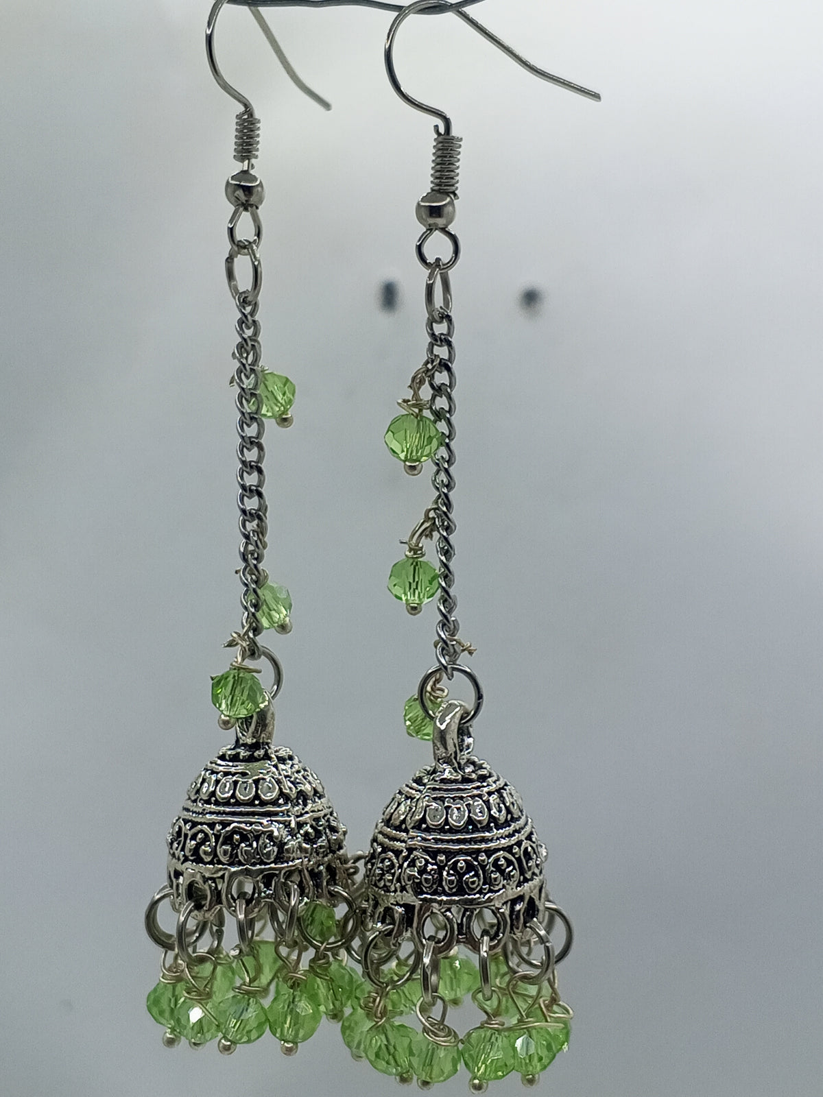 Jhumka Earrings — Apple Green - photo 6
