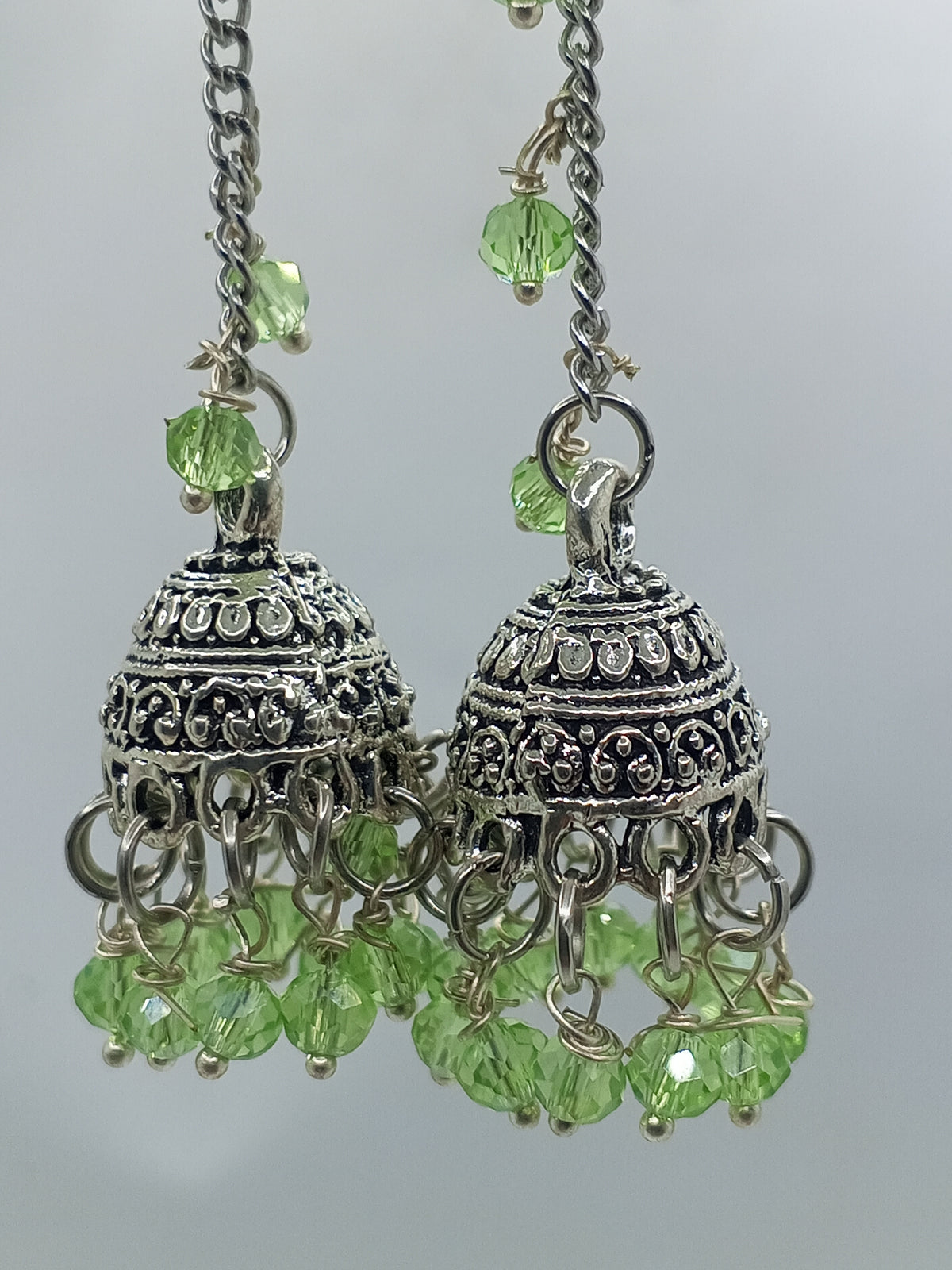 Jhumka Earrings — Apple Green - photo 5