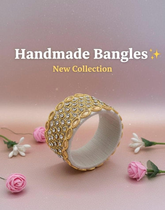 Ivory Gold Royale Crystal Bangles- Set of 5