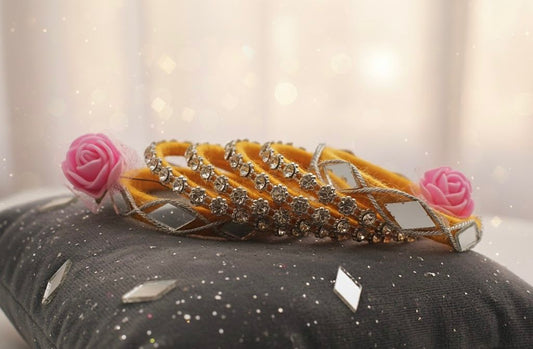 Sunshine Spark Mirror Bangles – Set of 5