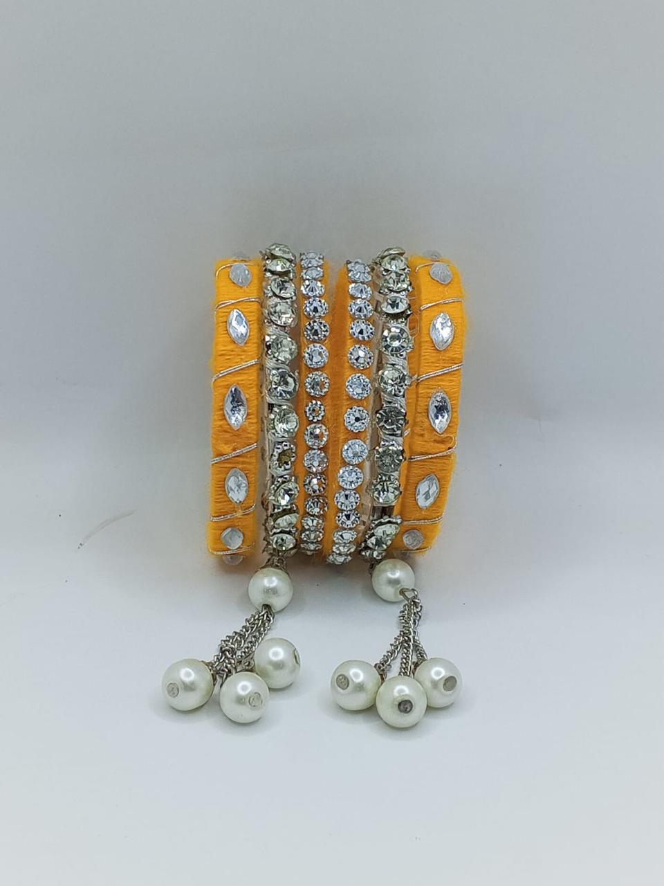 Golden Glow Charm Bangles – Set of 5