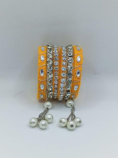 Golden Glow Charm Bangles – Set of 5