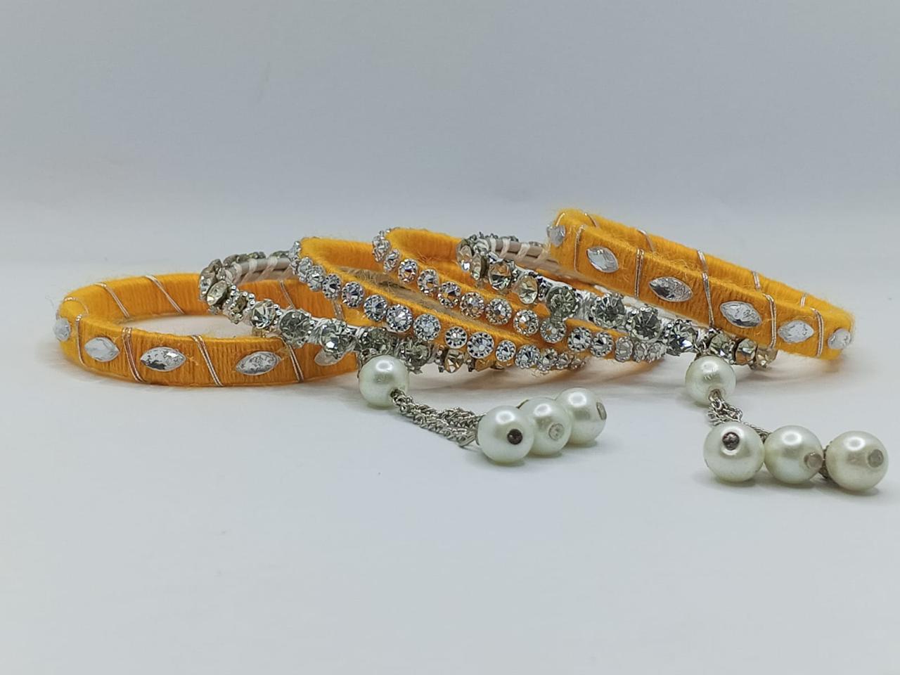 Golden Glow Charm Bangles – Set of 5