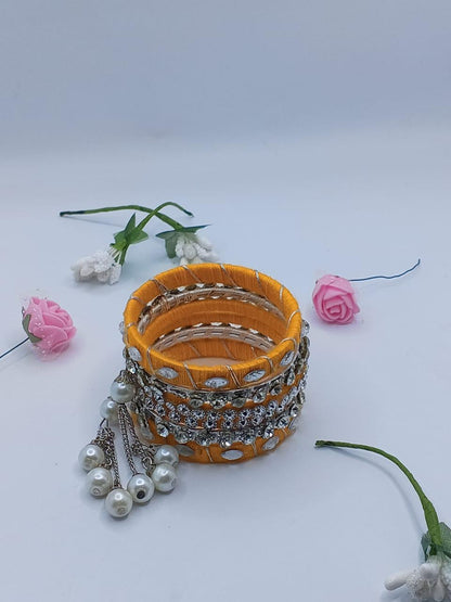 Golden Glow Charm Bangles – Set of 5