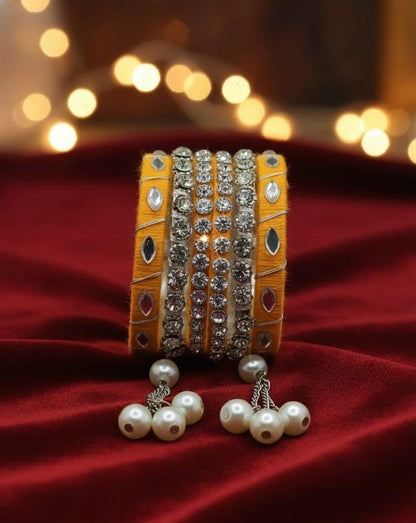 Golden Glow Charm Bangles – Set of 5