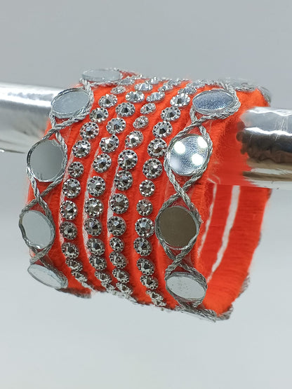 Autumn Glow Amber Stone Bangles – Set of 6