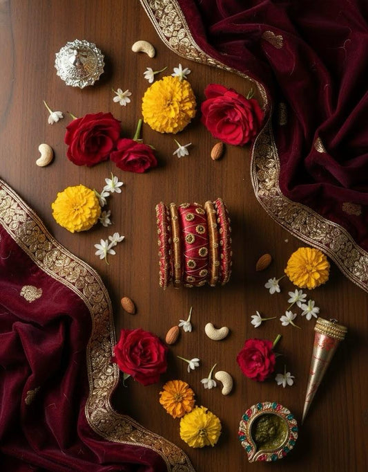 Crimson Sultanate Silk Thread Bangles – Set of 5