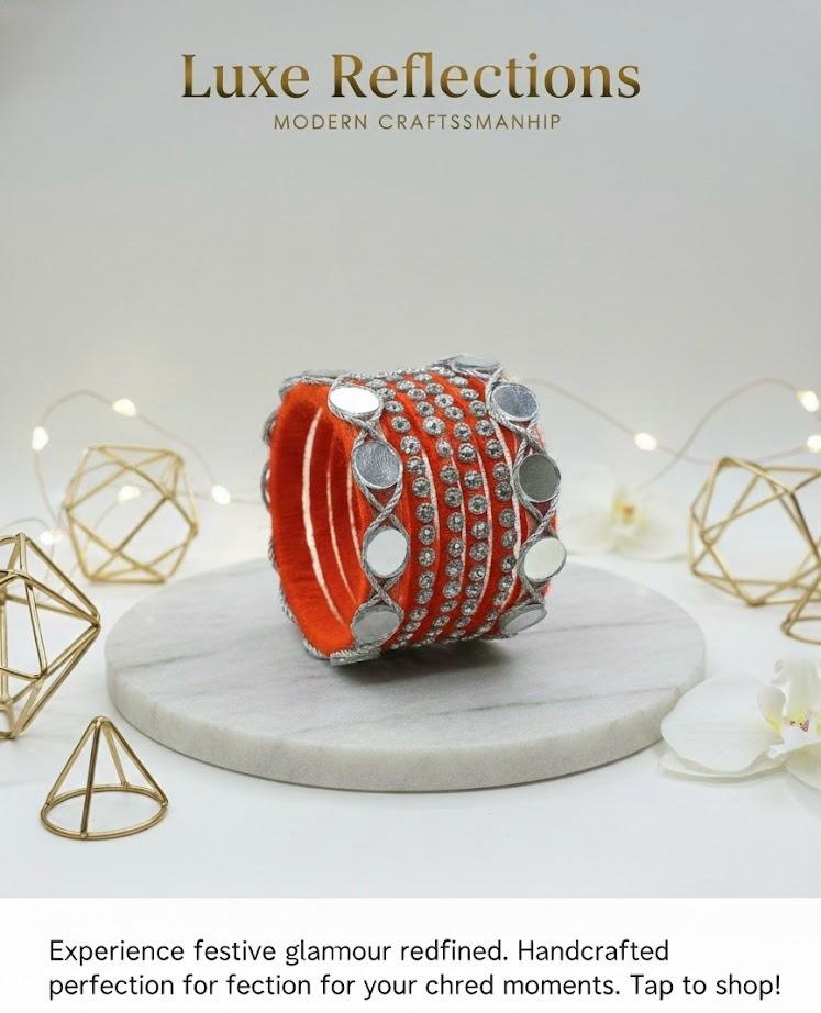 Autumn Glow Amber Stone Bangles – Set of 6