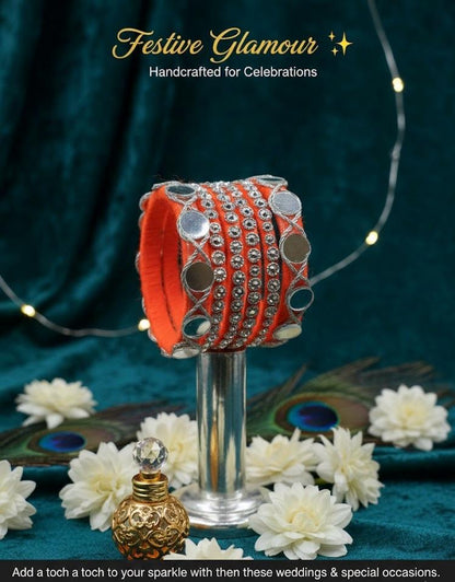 Autumn Glow Amber Stone Bangles – Set of 6