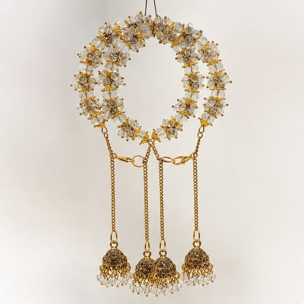 Ivory & Gold Crystal Gajra Bracelet