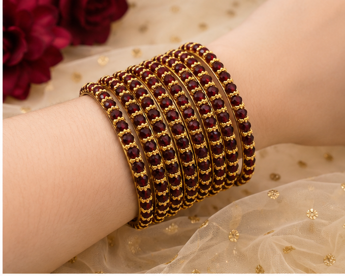 Garnet Bangle Stack