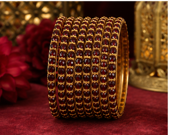 Garnet Bangle Stack