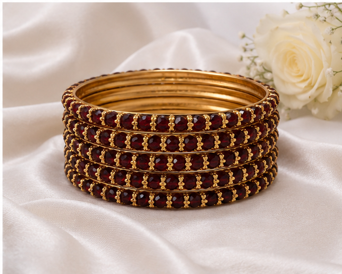 Garnet Bangle Stack