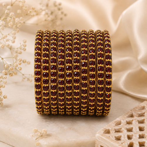 Garnet Bangle Stack